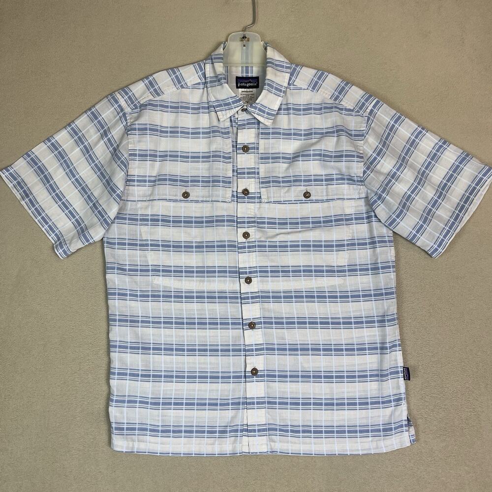 Patagonia Shirt Mens S White Striped Short Sleeve Regular Fit Button Up